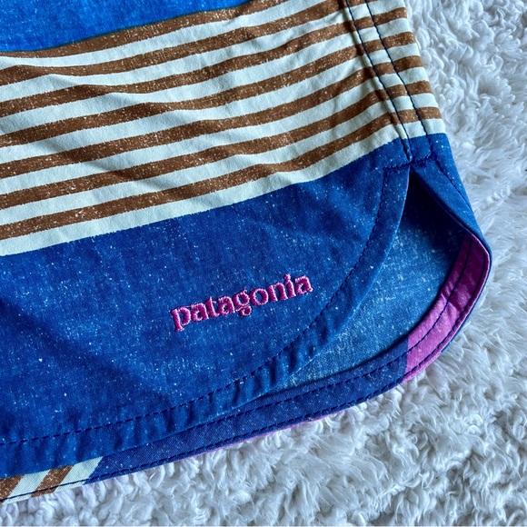 Patagonia Multicolor Striped Wavefarer Board Swim Surf Shorts Sz 6 Blue Purple - Picture 3 of 12